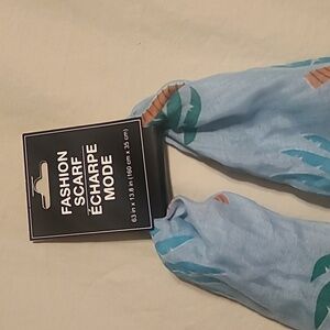 Blue scarf with palm trees